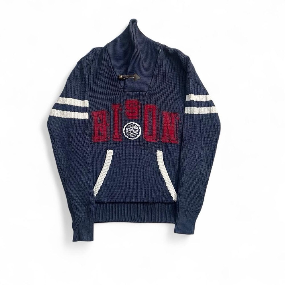 The Tradition Brand Bisons Shawl Neck Sweater Men's Size Small Preppy College